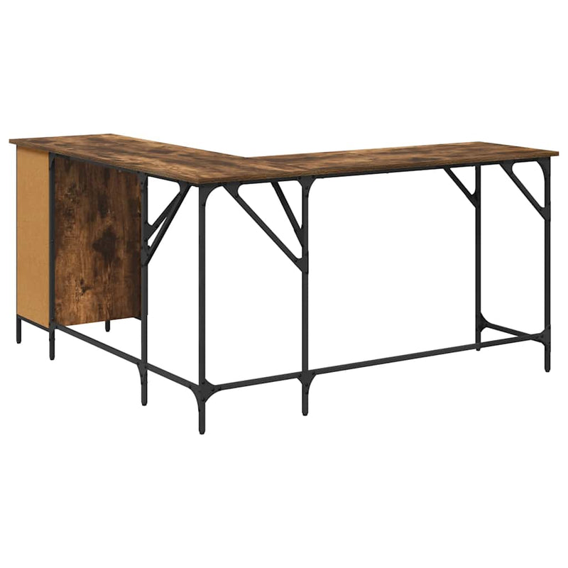 Birou, stejar afumat, 141x141x75 cm, lemn prelucrat