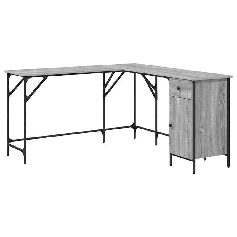 Birou, gri sonoma, 141x141x75 cm, lemn prelucrat
