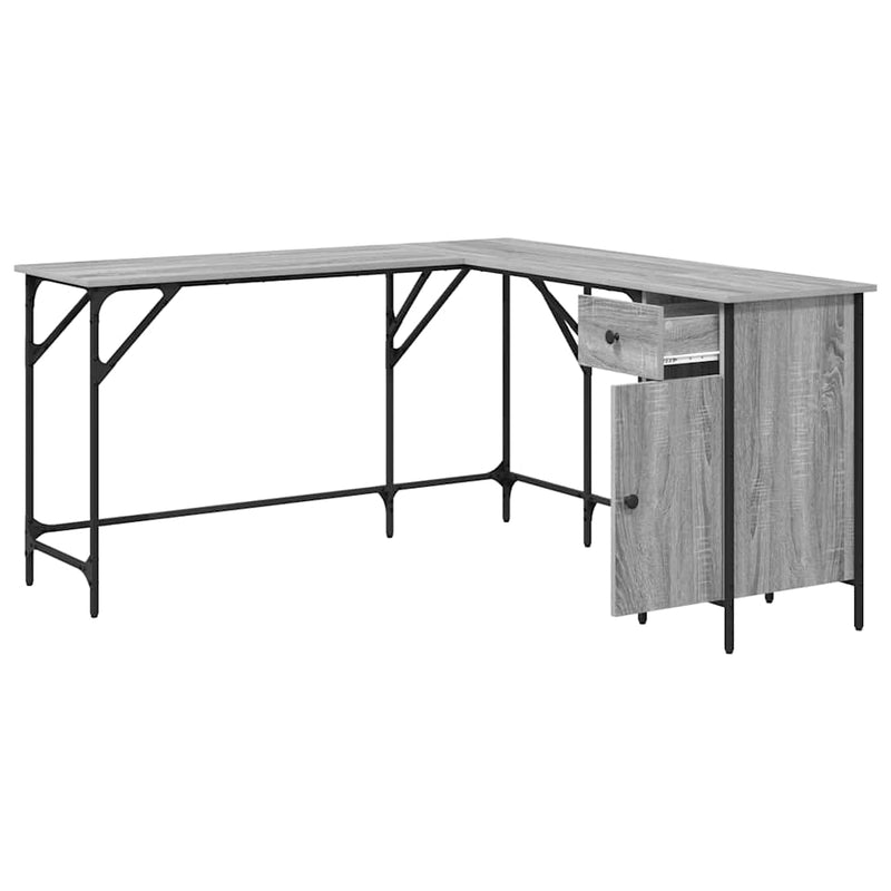 Birou, gri sonoma, 141x141x75 cm, lemn prelucrat