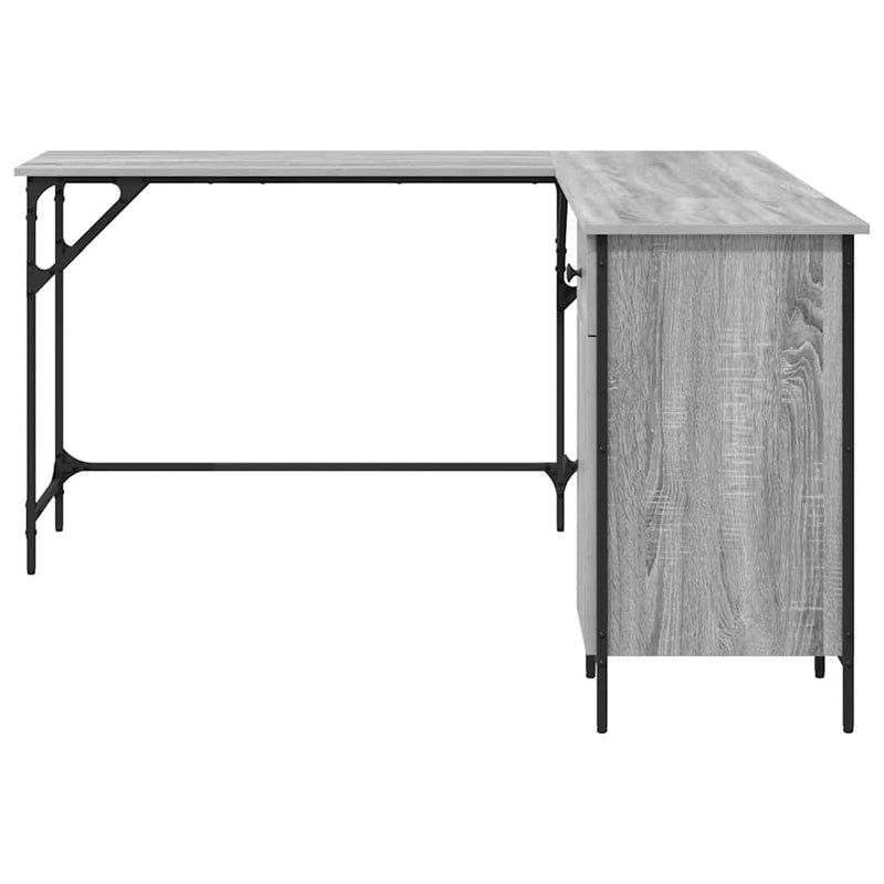 Birou, gri sonoma, 141x141x75 cm, lemn prelucrat
