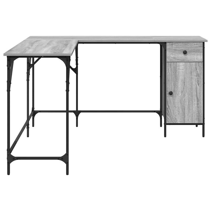Birou, gri sonoma, 141x141x75 cm, lemn prelucrat