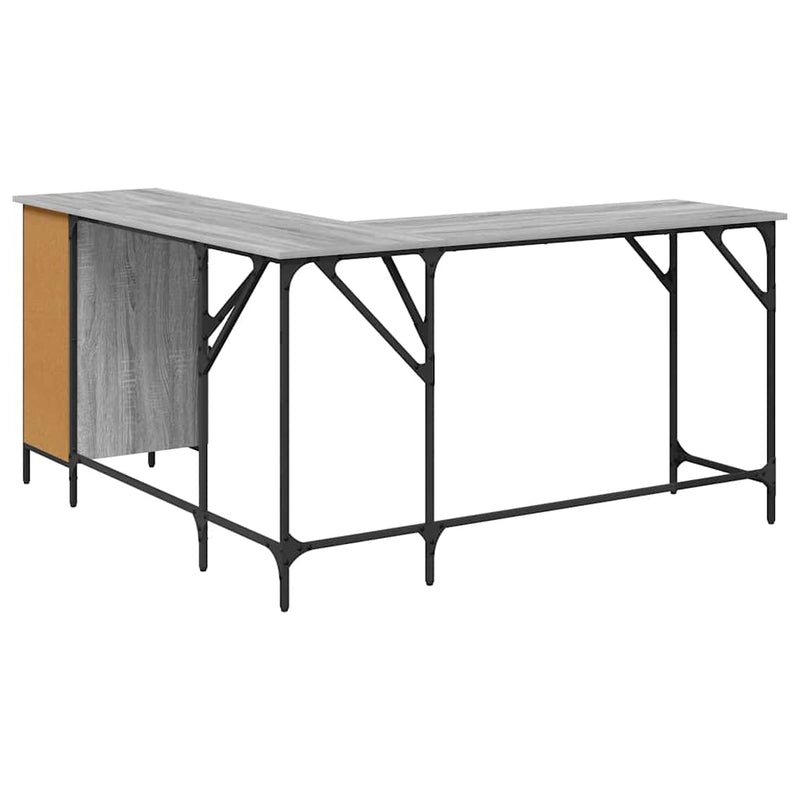 Birou, gri sonoma, 141x141x75 cm, lemn prelucrat