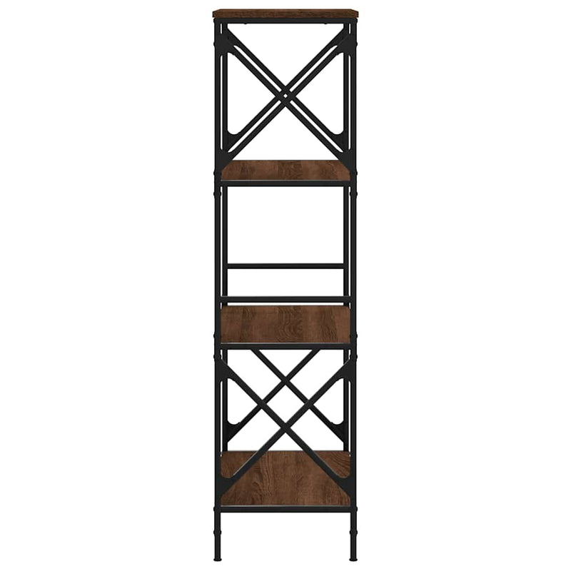 Bibliotecă 4 niveluri, stejar maro 59x35x132 cm, lemn prelucrat