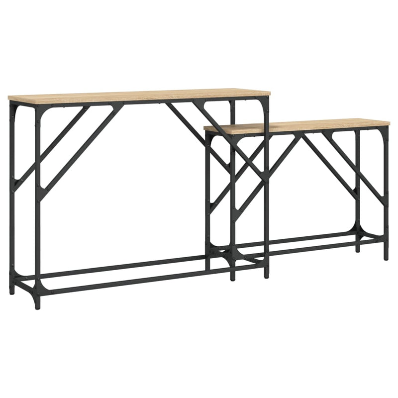 Mese console suprapuse, 2 buc, stejar sonoma, lemn prelucrat