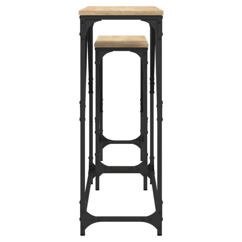 Mese console suprapuse, 2 buc, stejar sonoma, lemn prelucrat