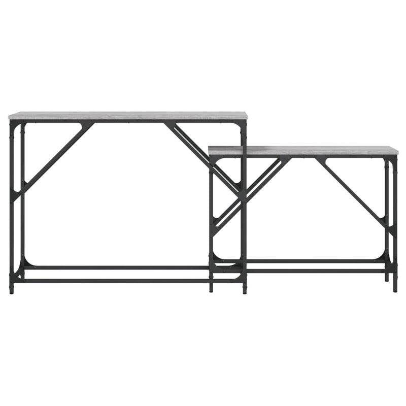 Mese console suprapuse, 2 buc, gri sonoma, lemn prelucrat