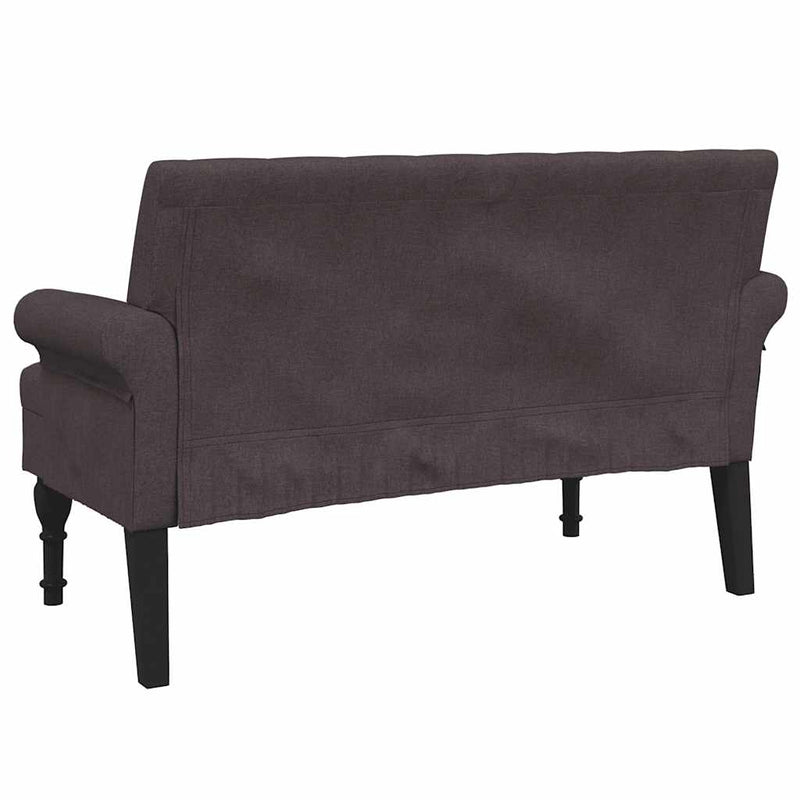 Banchetă cu spătar, maro închis, 120x62x75,5 cm, textil