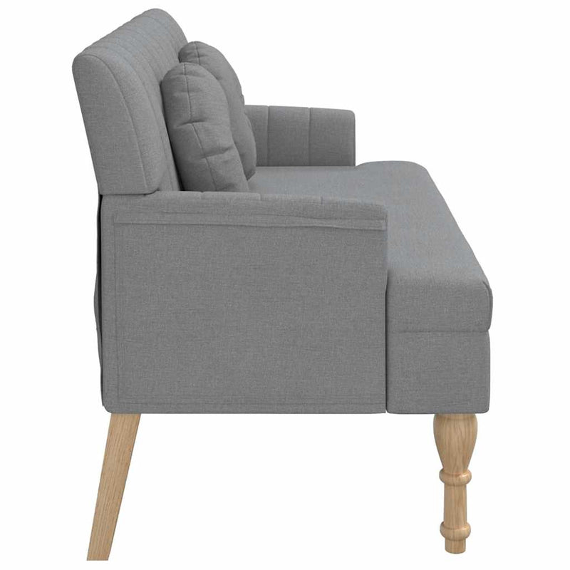 Banchetă cu perne, gri deschis, 113x64,5x75,5 cm, textil