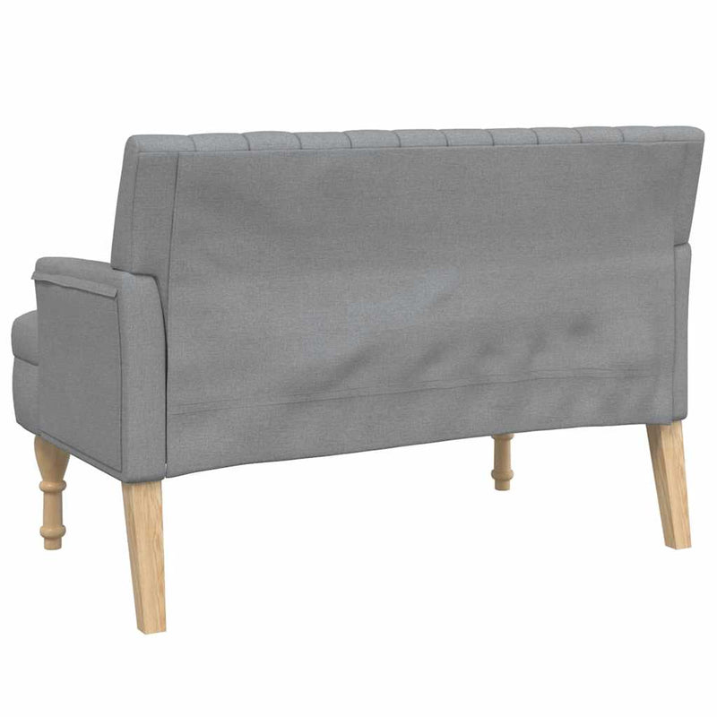 Banchetă cu perne, gri deschis, 113x64,5x75,5 cm, textil
