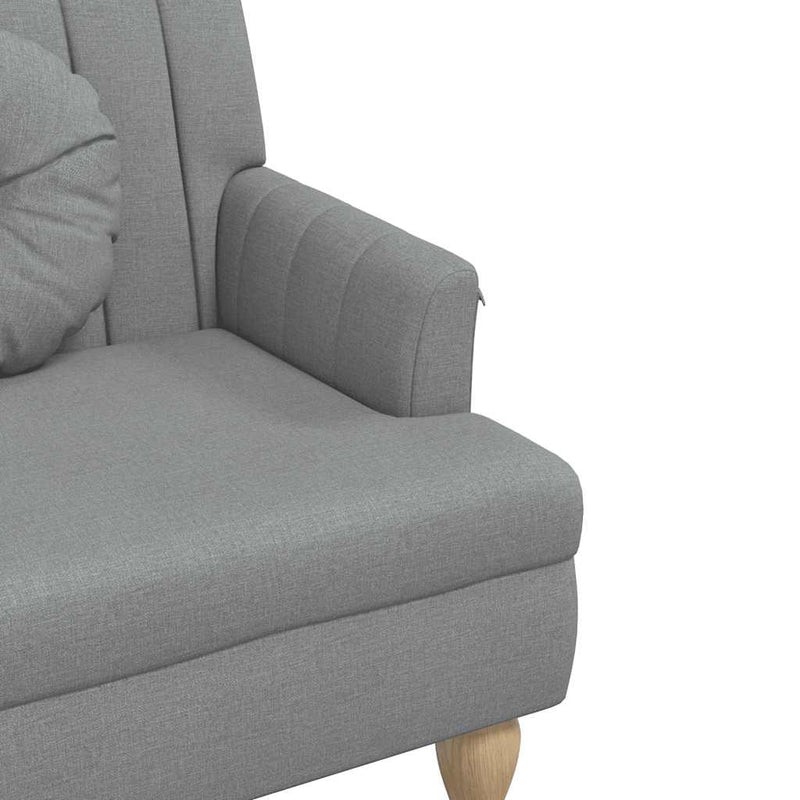 Banchetă cu perne, gri deschis, 113x64,5x75,5 cm, textil