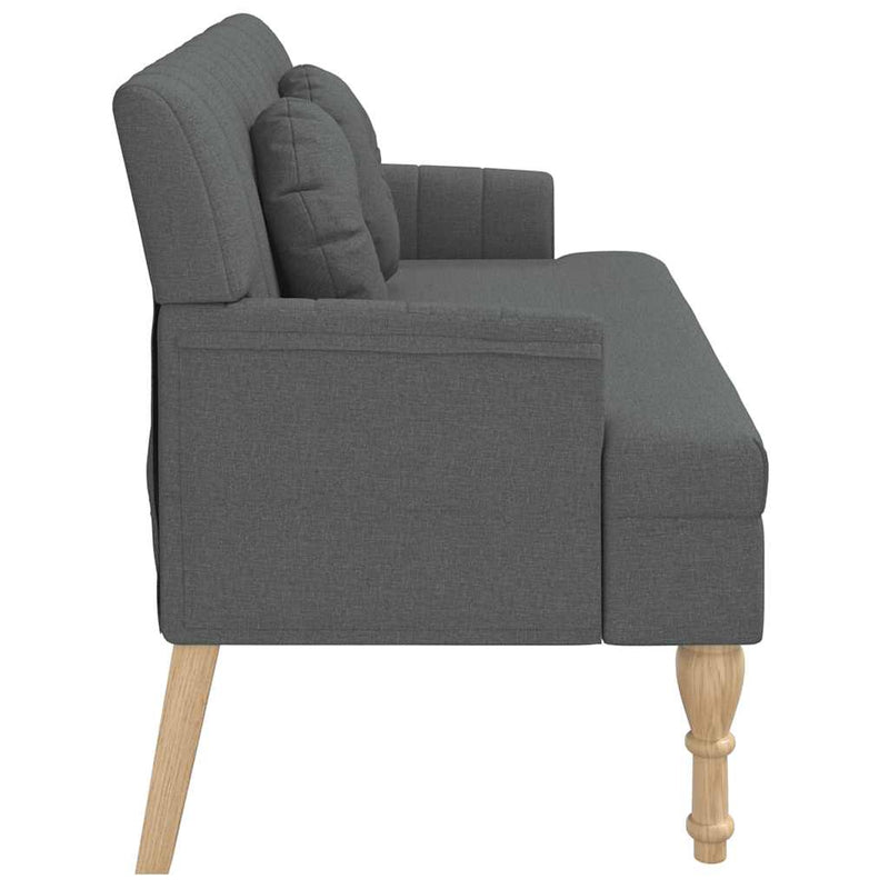 Banchetă cu perne, gri închis, 113x64,5x75,5 cm, textil