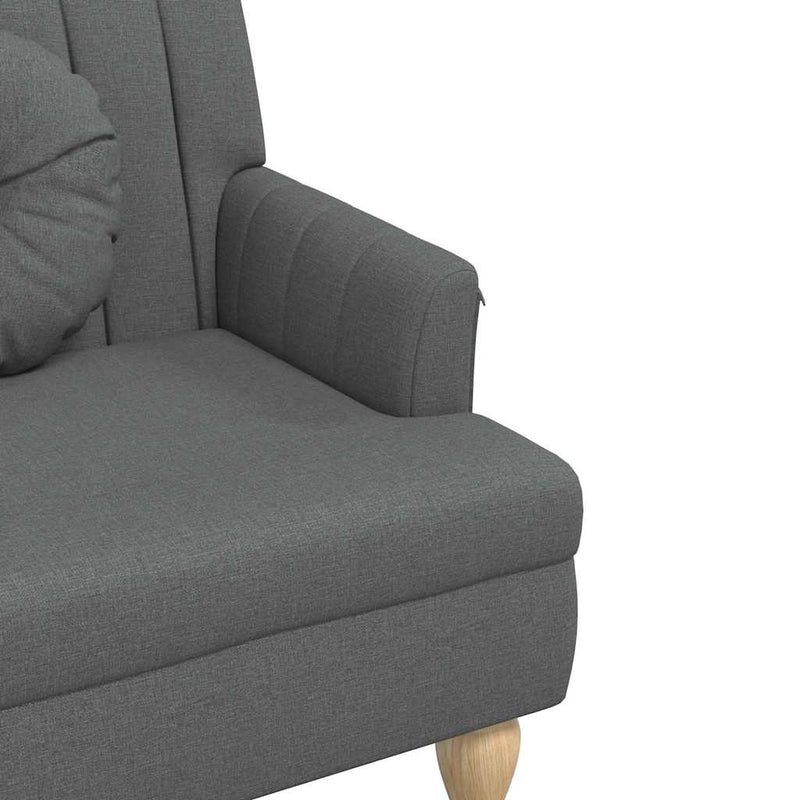 Banchetă cu perne, gri închis, 113x64,5x75,5 cm, textil