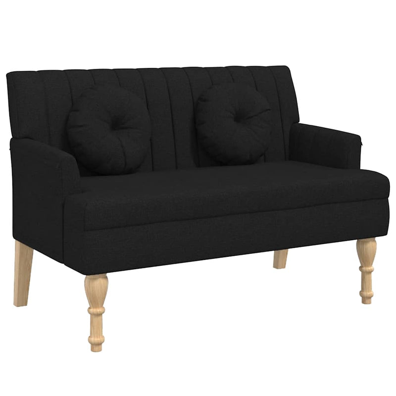 Banchetă cu perne, negru, 113x64,5x75,5 cm, textil