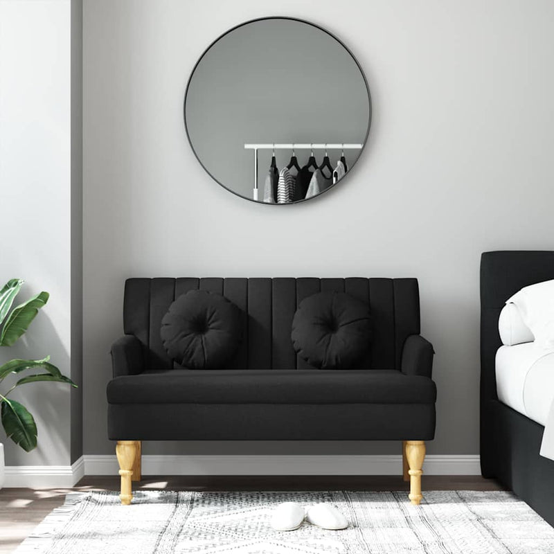 Banchetă cu perne, negru, 113x64,5x75,5 cm, textil