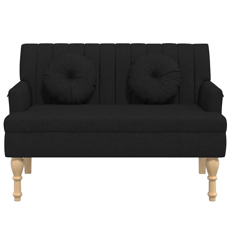 Banchetă cu perne, negru, 113x64,5x75,5 cm, textil