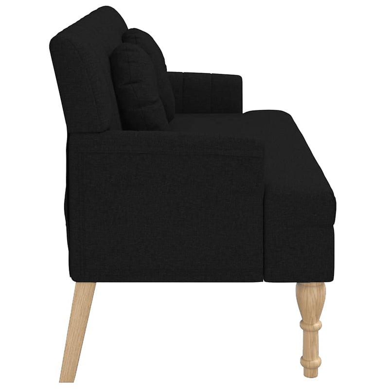 Banchetă cu perne, negru, 113x64,5x75,5 cm, textil