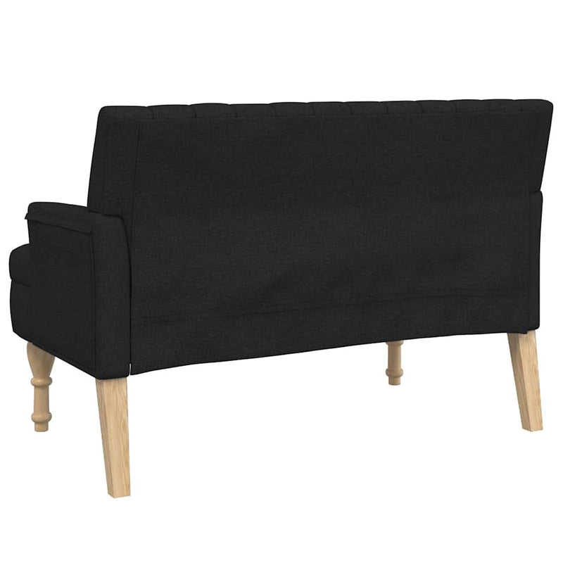 Banchetă cu perne, negru, 113x64,5x75,5 cm, textil