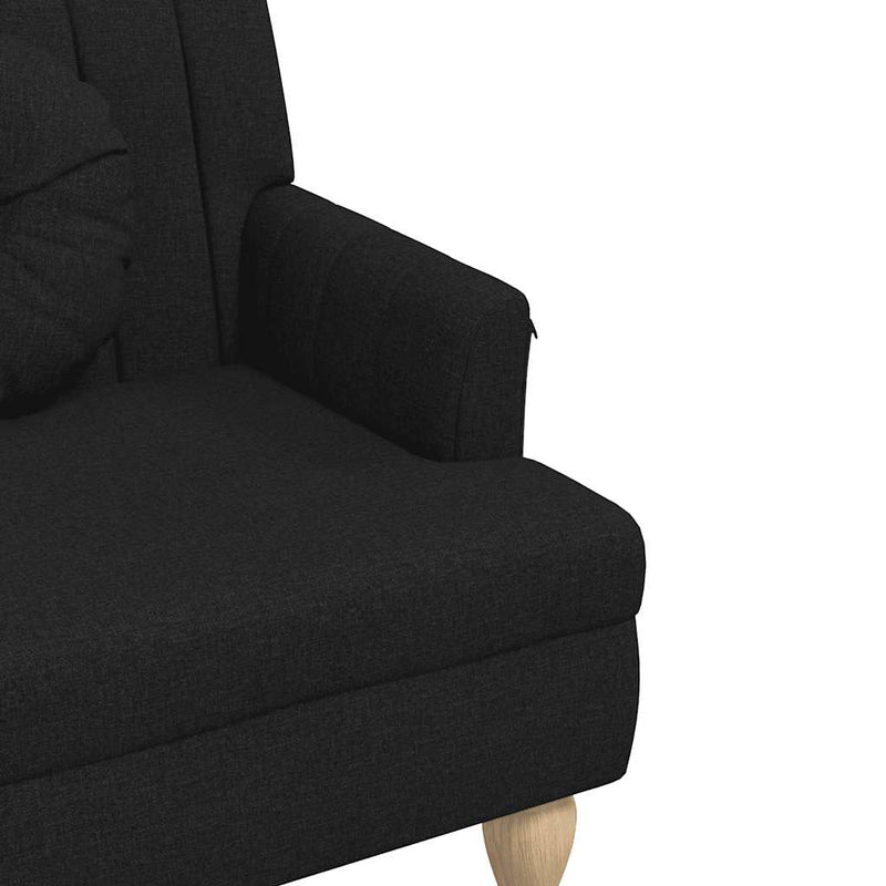 Banchetă cu perne, negru, 113x64,5x75,5 cm, textil