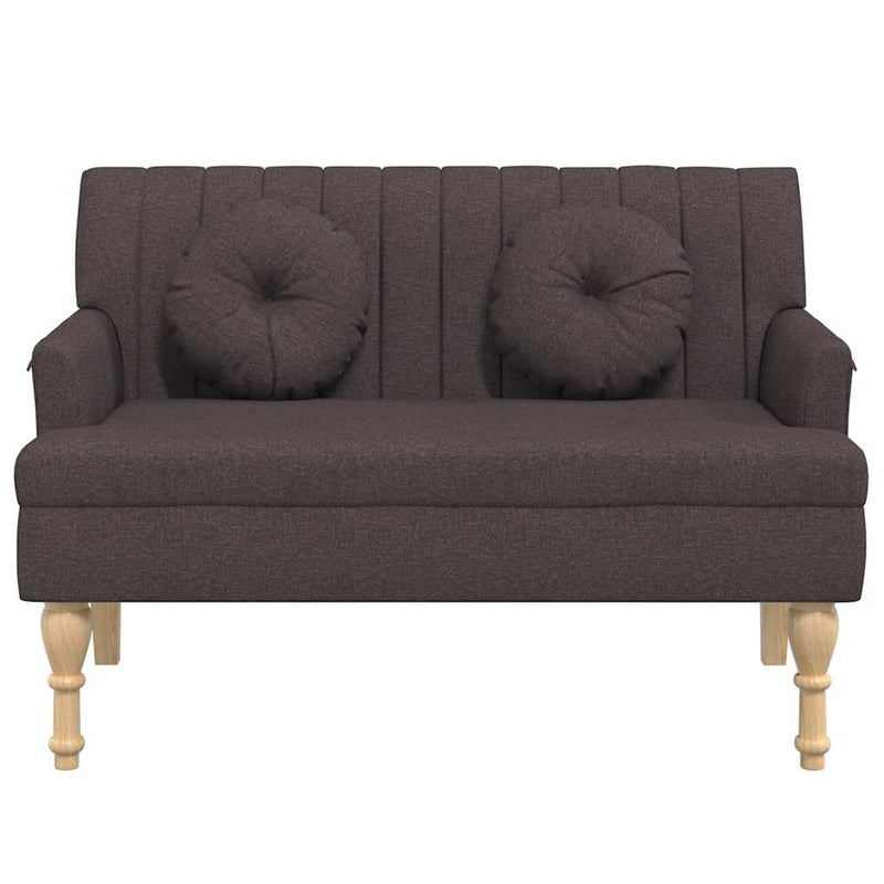 Banchetă cu perne, maro închis, 113x64,5x75,5 cm, textil