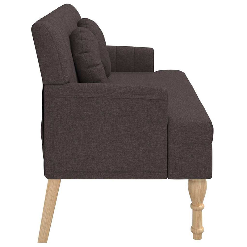 Banchetă cu perne, maro închis, 113x64,5x75,5 cm, textil