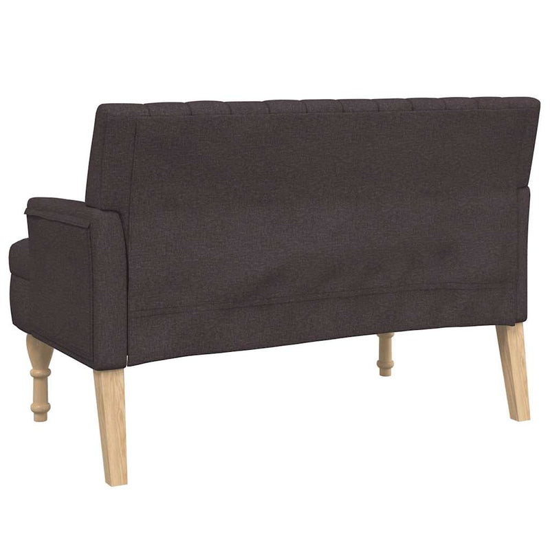 Banchetă cu perne, maro închis, 113x64,5x75,5 cm, textil