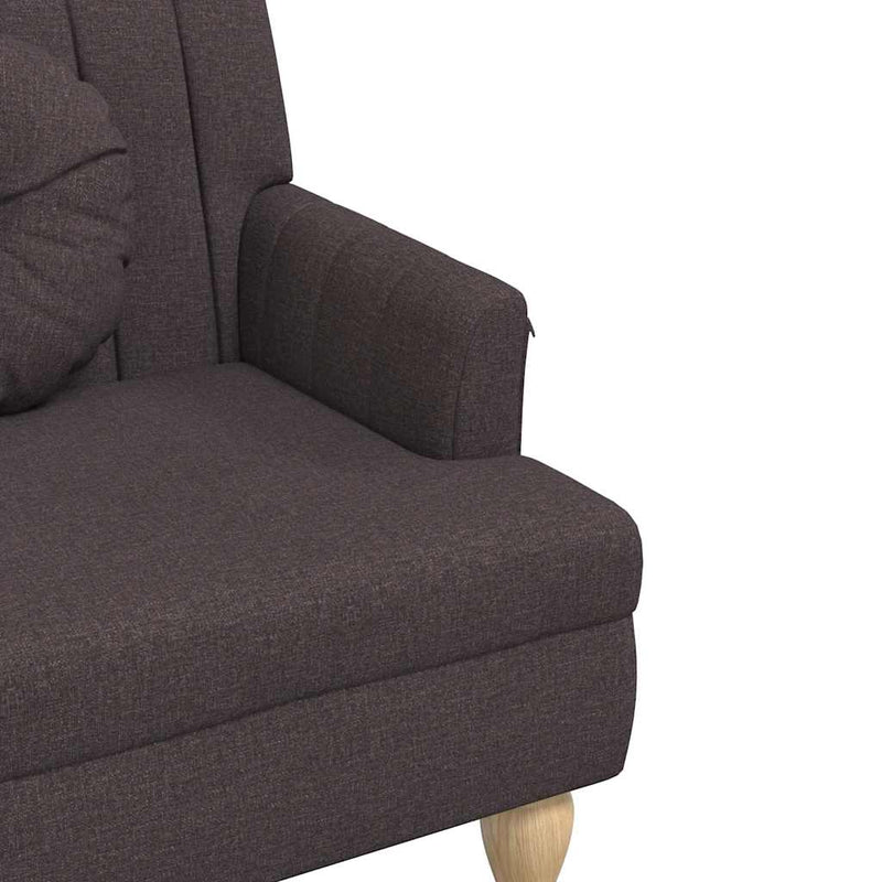 Banchetă cu perne, maro închis, 113x64,5x75,5 cm, textil