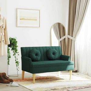 Banchetă cu perne, verde închis, 113x64,5x75,5 cm, textil