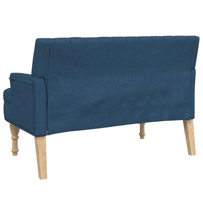 Banchetă cu perne, albastru, 113x64,5x75,5 cm, textil