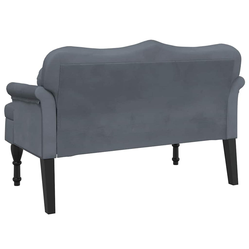 Bancă cu perne gri închis 120,5x65x75 cm catifea