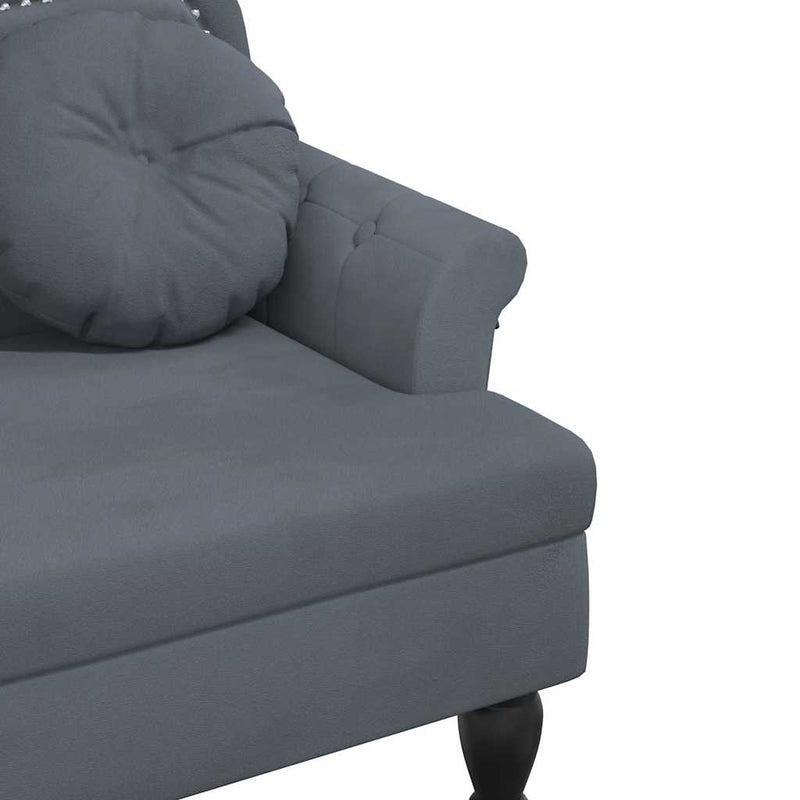 Bancă cu perne gri închis 120,5x65x75 cm catifea