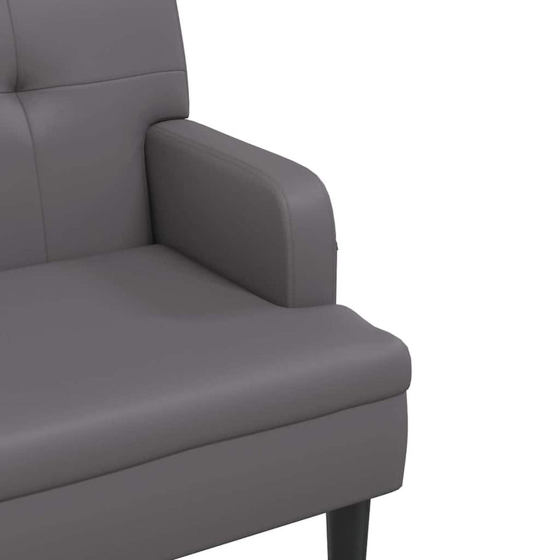 Banchetă cu spătar, gri, 112x65,5x75 cm, piele ecologică