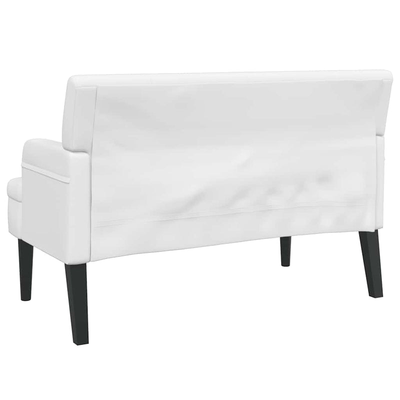 Banchetă cu spătar, alb, 112x65,5x75 cm piele ecologică