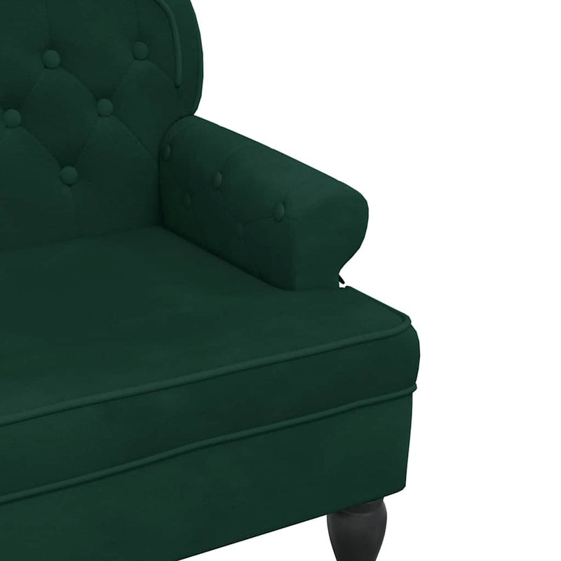 Banchetă cu spătar, verde închis, 119,5x64,5x75 cm, catifea