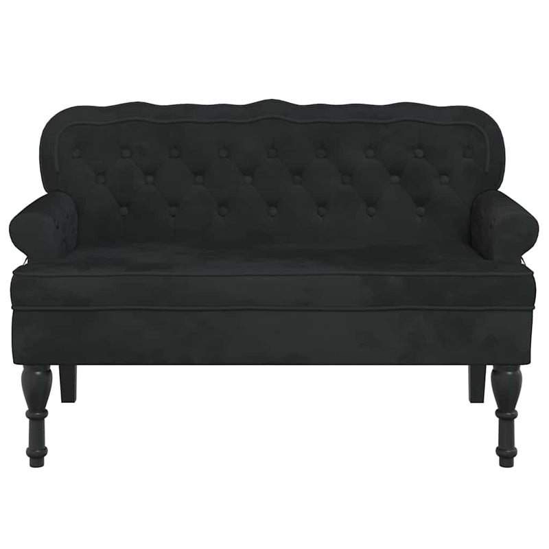 Bancă cu spătar negru 119,5x64,5x75 cm catifea