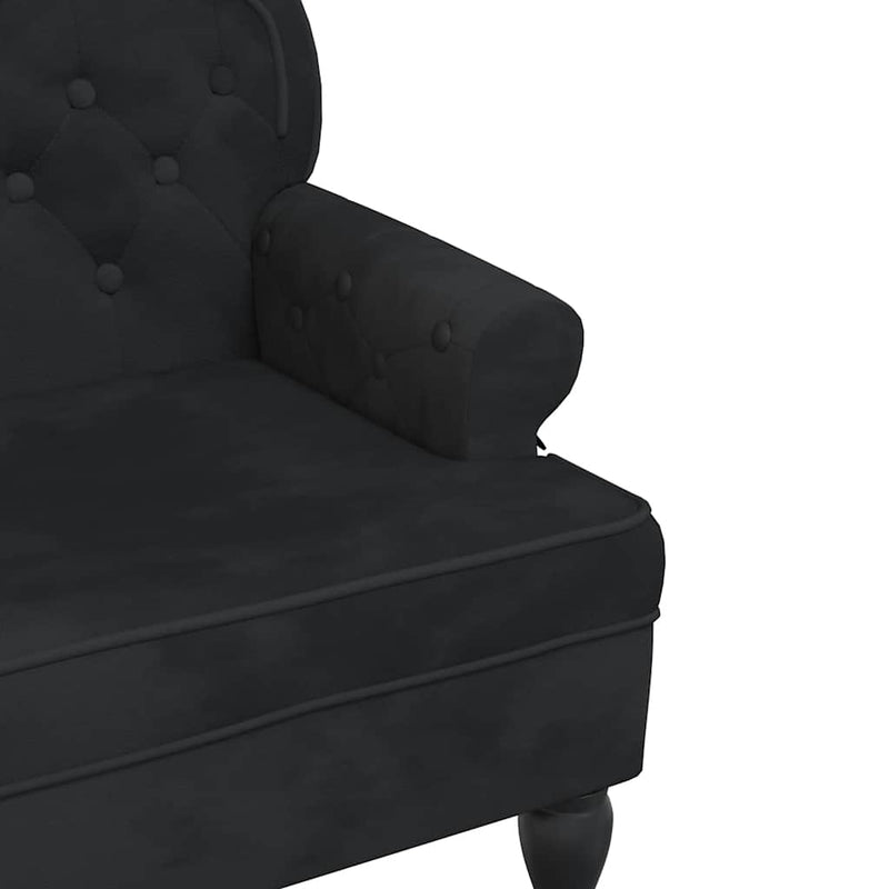 Bancă cu spătar negru 119,5x64,5x75 cm catifea