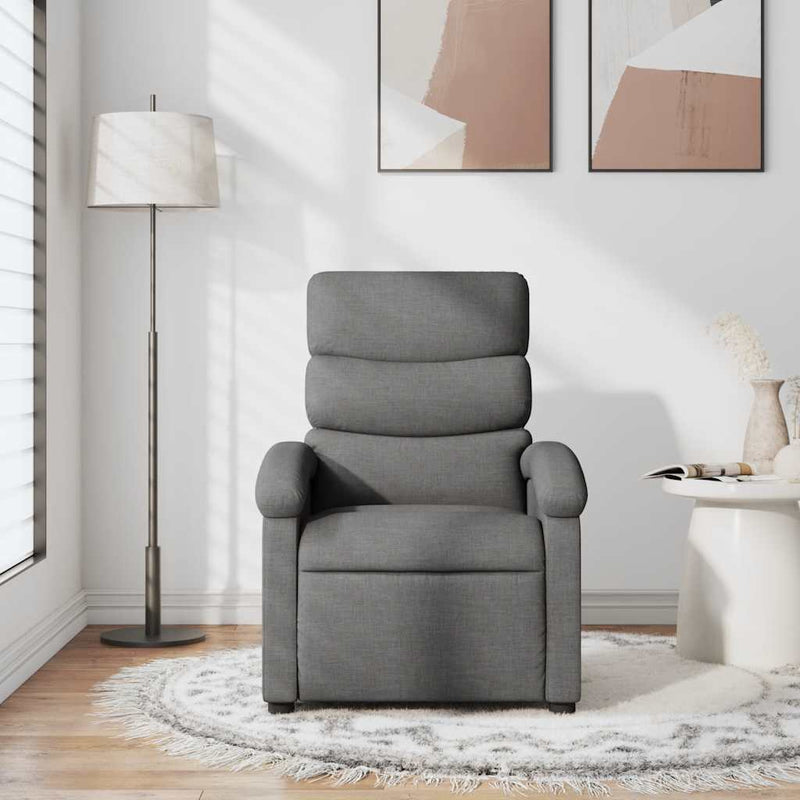 Fotoliu rabatabil, gri închis, material textil