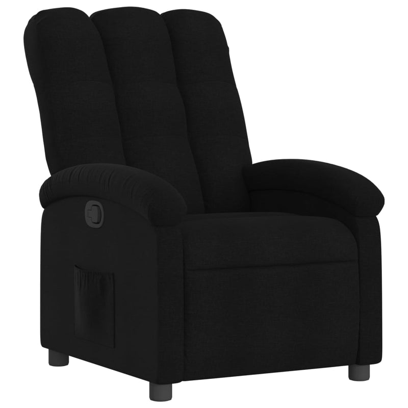 Fotoliu rabatabil, negru, material textil