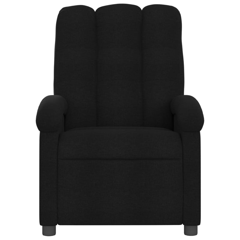 Fotoliu rabatabil, negru, material textil