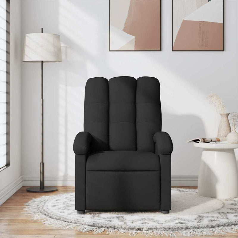 Fotoliu de masaj rabatabil, negru, material textil