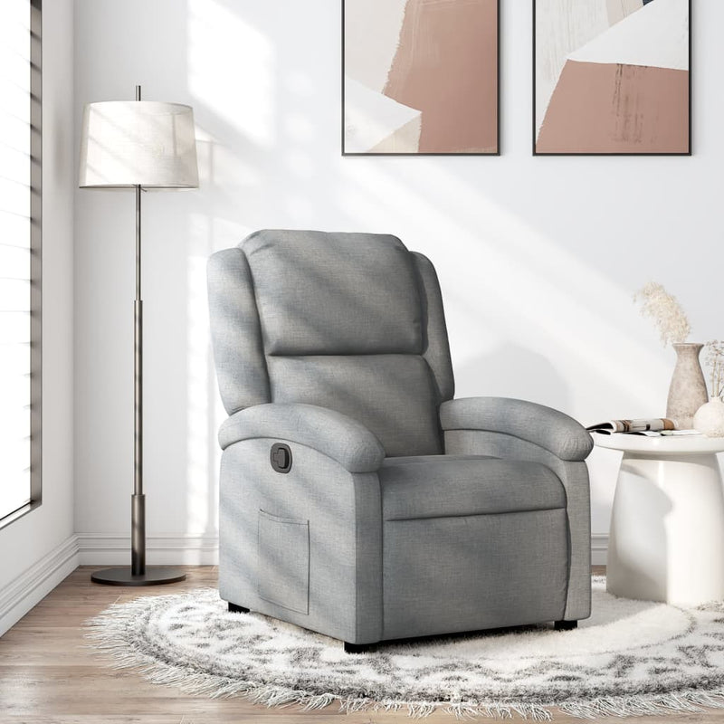 Fotoliu rabatabil, gri deschis, material textil