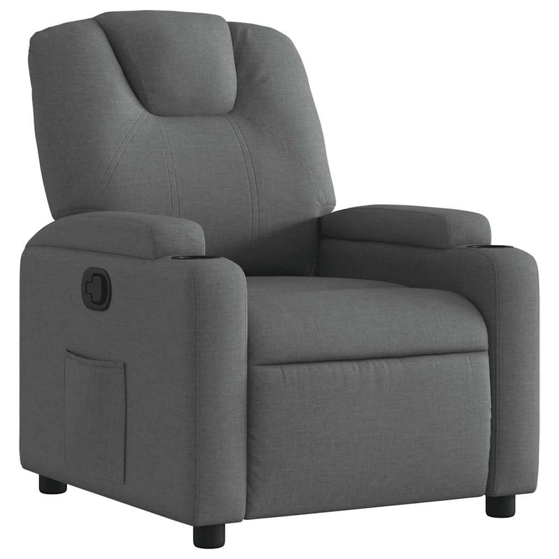 Fotoliu rabatabil gri închis, material textil