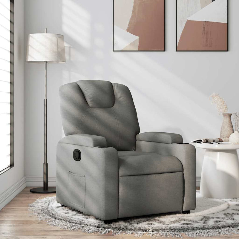 Fotoliu rabatabil gri închis, material textil