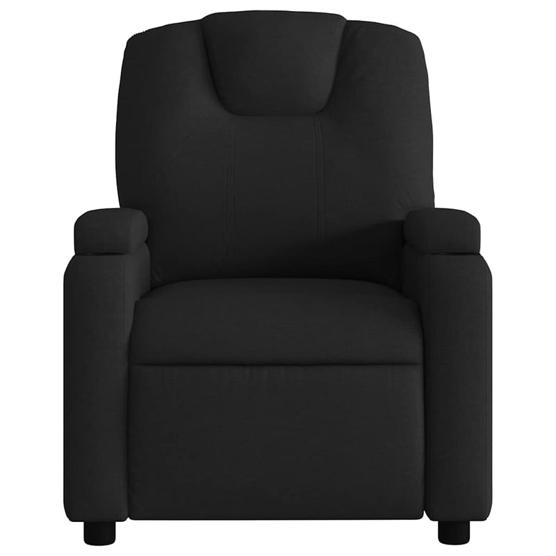 Fotoliu de masaj rabatabil, negru, material textil