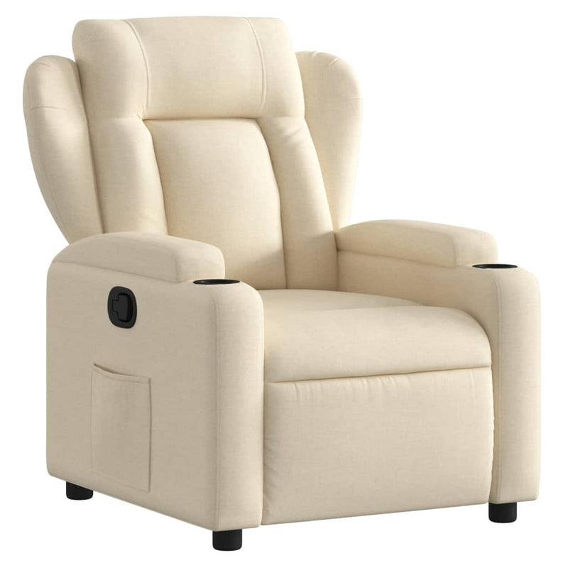 Fotoliu rabatabil, material textil crem