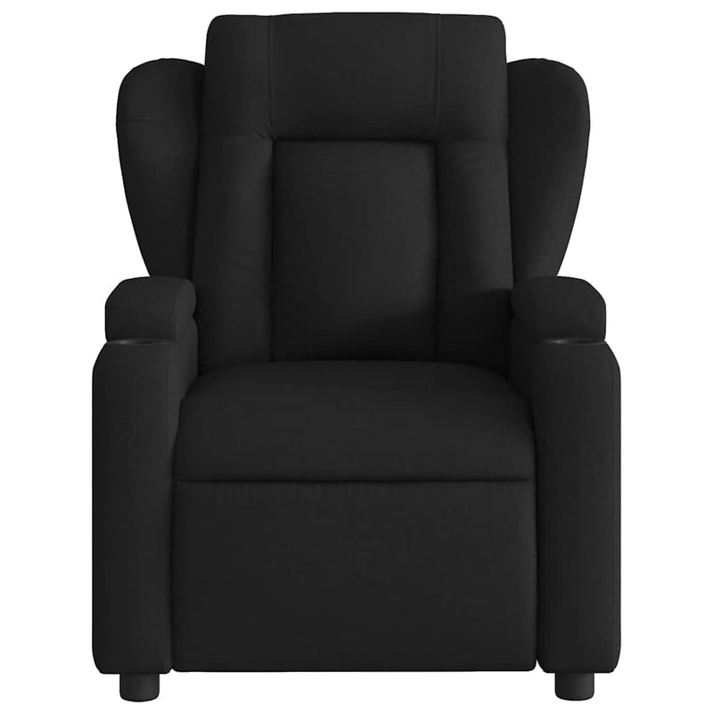 Fotoliu de masaj rabatabil, negru, material textil