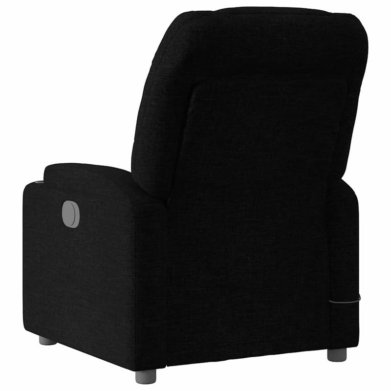 Fotoliu de masaj rabatabil, negru, material textil