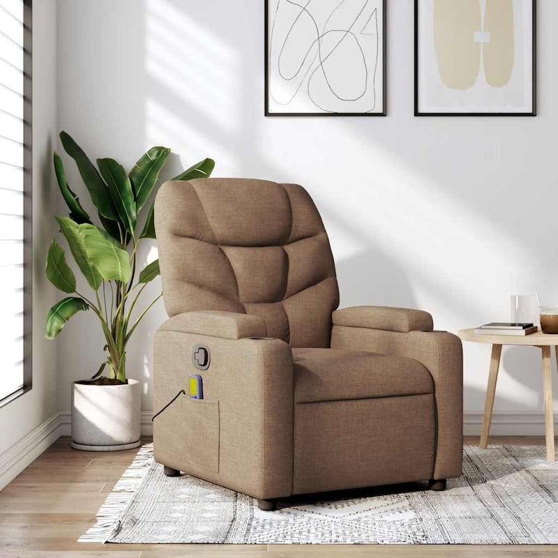 Fotoliu de masaj rabatabil, maro, material textil