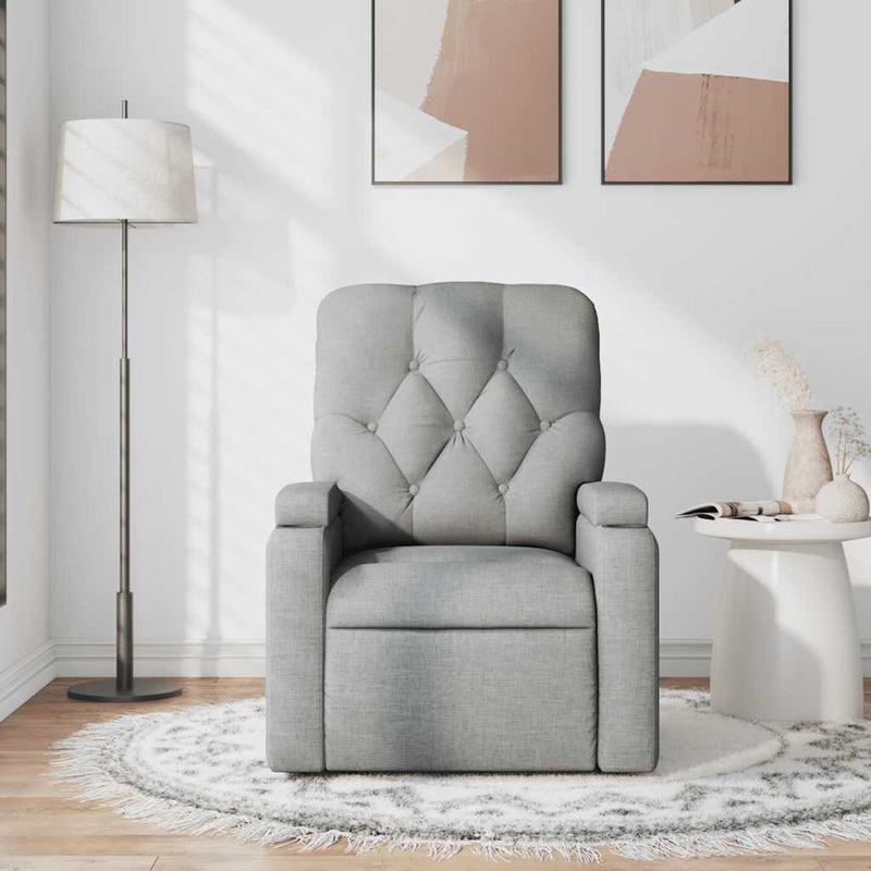Fotoliu de masaj rabatabil, gri deschis, textil