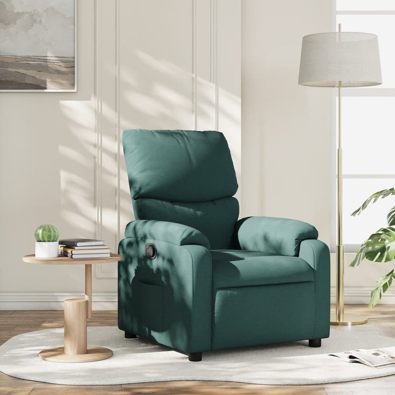 Fotoliu rabatabil, verde închis, material textil