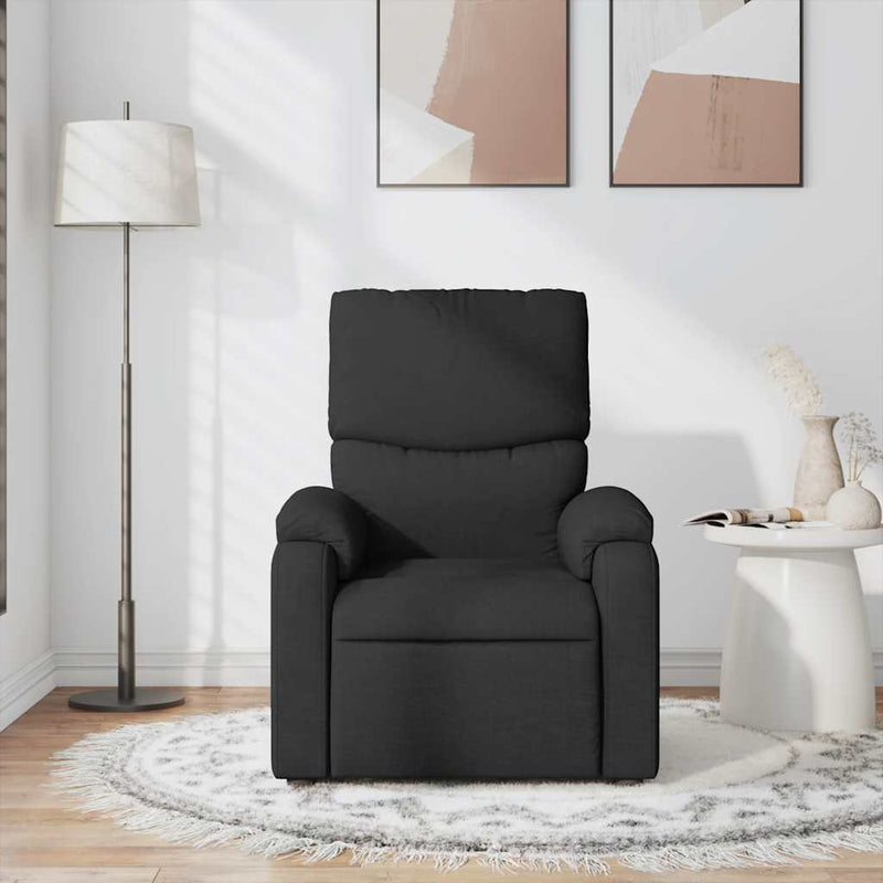 Fotoliu de masaj rabatabil, negru, material textil